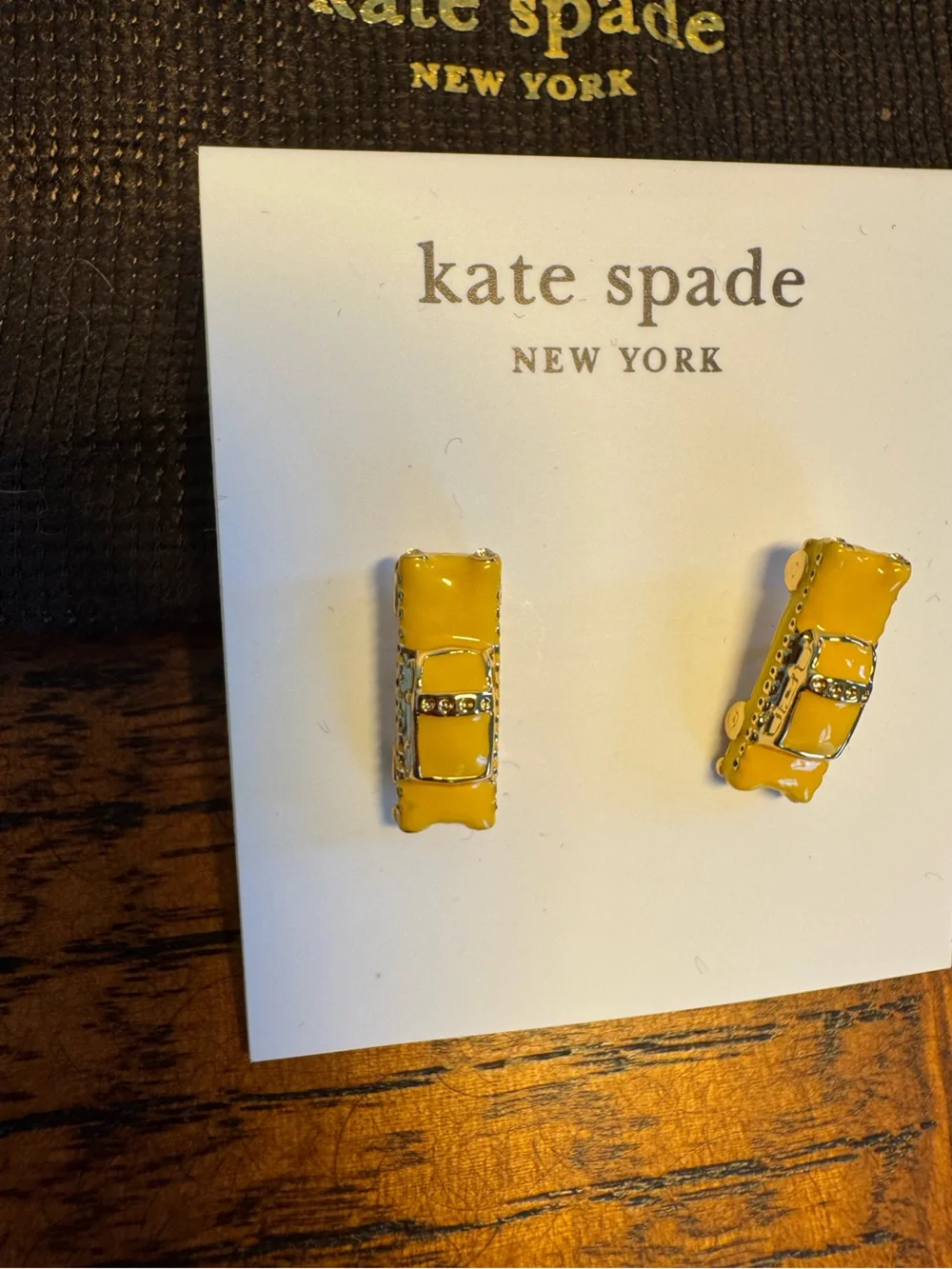 NWOT Kate Spade Hit The City Yellow Taxi Stud Earrings